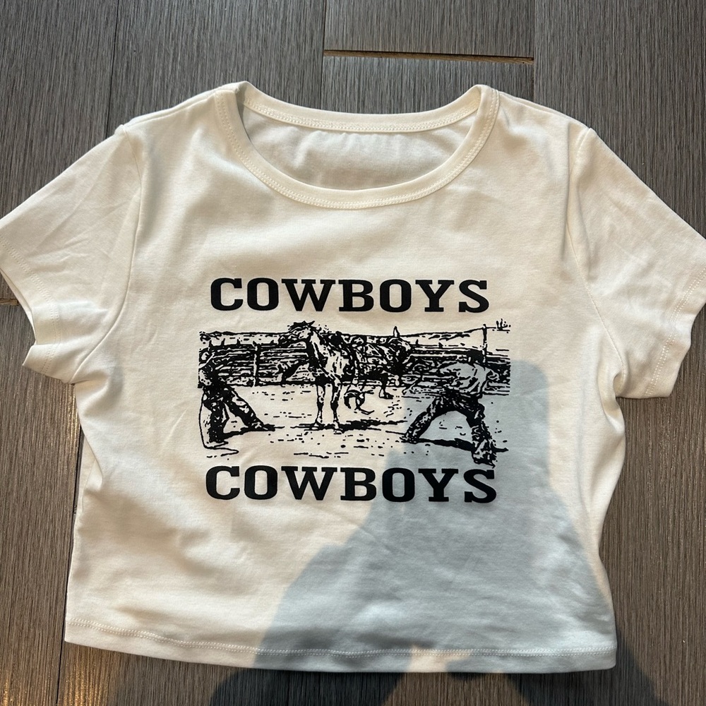 Cowboys / Western Graphic Baby Tee NWOT